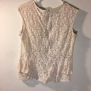 Lace peplum tank top
